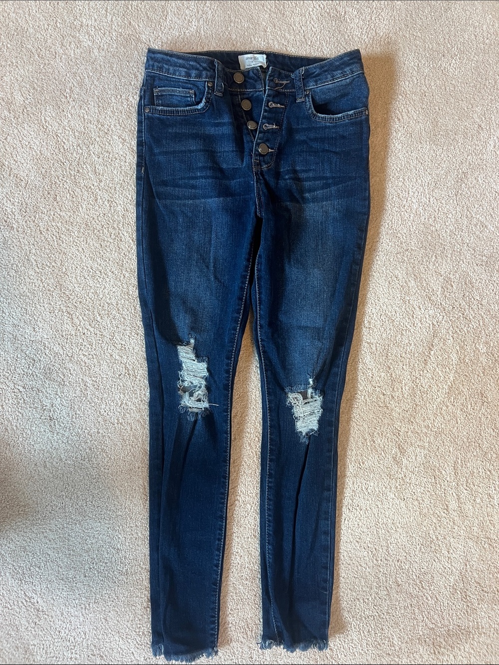 Amaryllis x Ashlee Nichols- Dark Blue Ripped Skinny Jeans